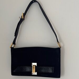 Fendi vintage y2k black snakeskin mini bag